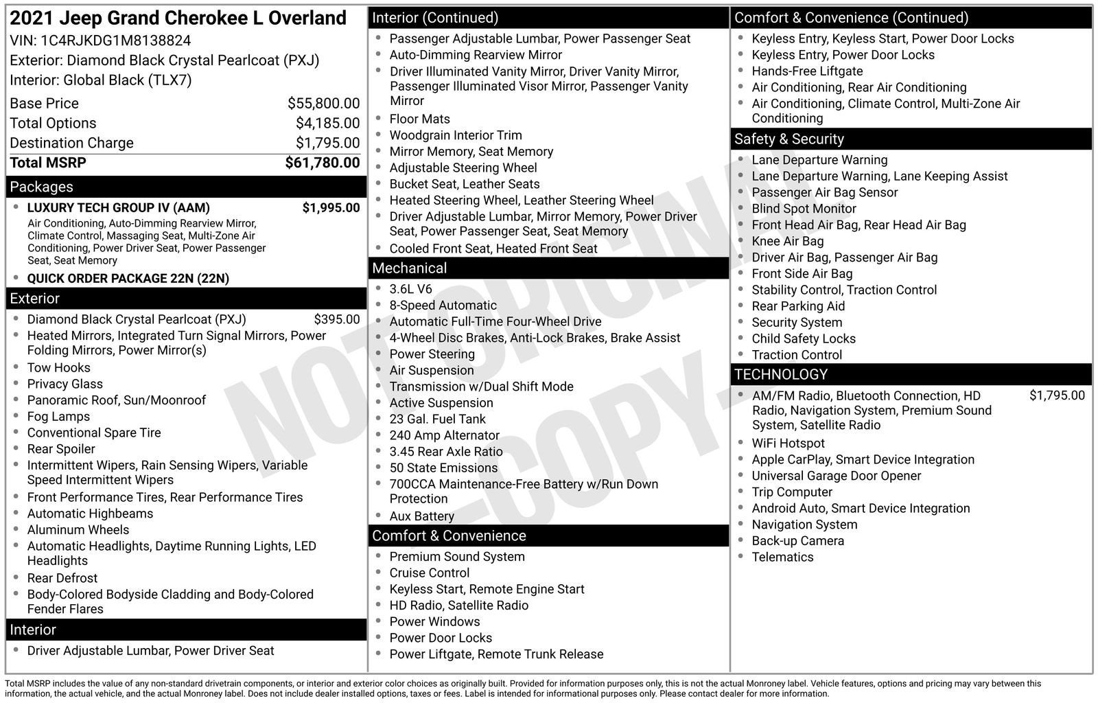 2021 Jeep Grand Cherokee L Overland 4x4