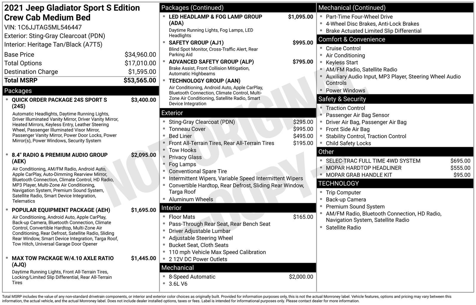2021 Jeep Gladiator Sport S