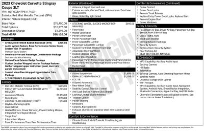 2023 Chevrolet Corvette Stingray 3LT