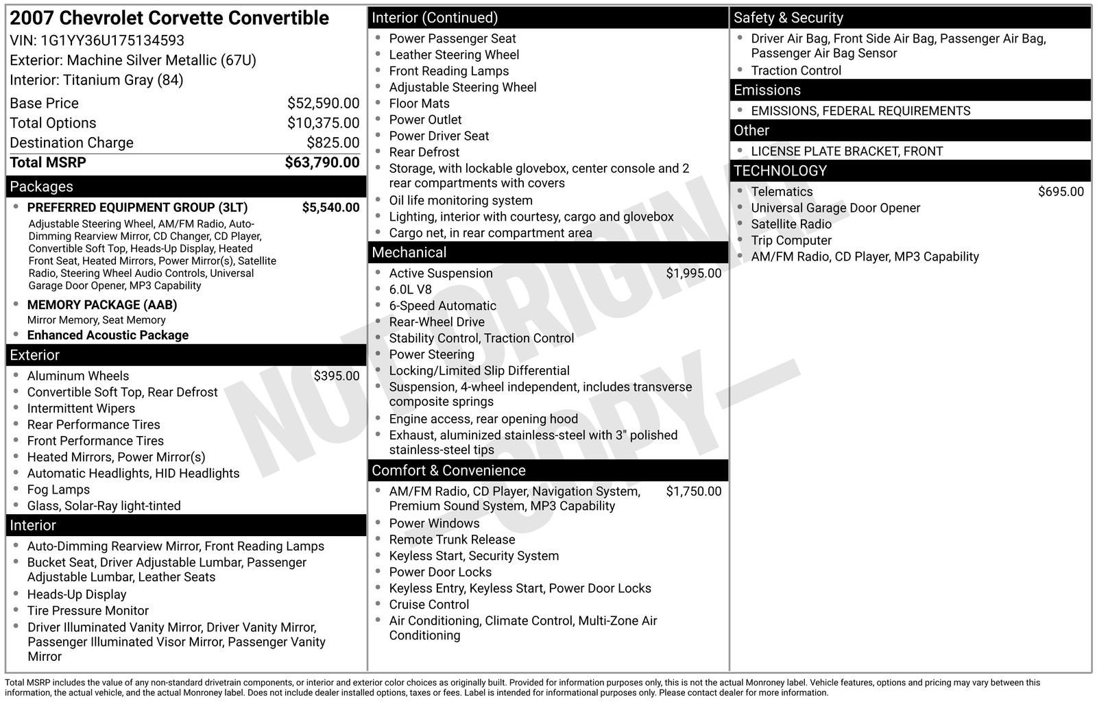 2007 Chevrolet Corvette NA