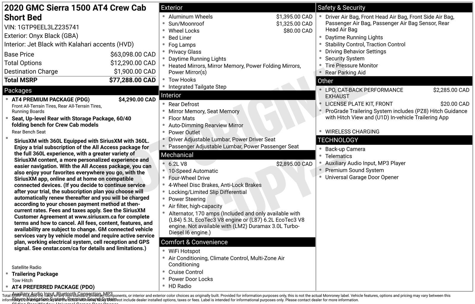 2020 GMC Sierra 1500 AT4