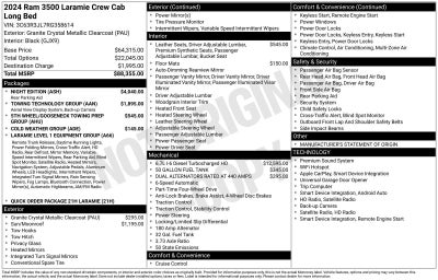 2024 RAM 3500 Laramie Crew Cab 4x4 8' Box