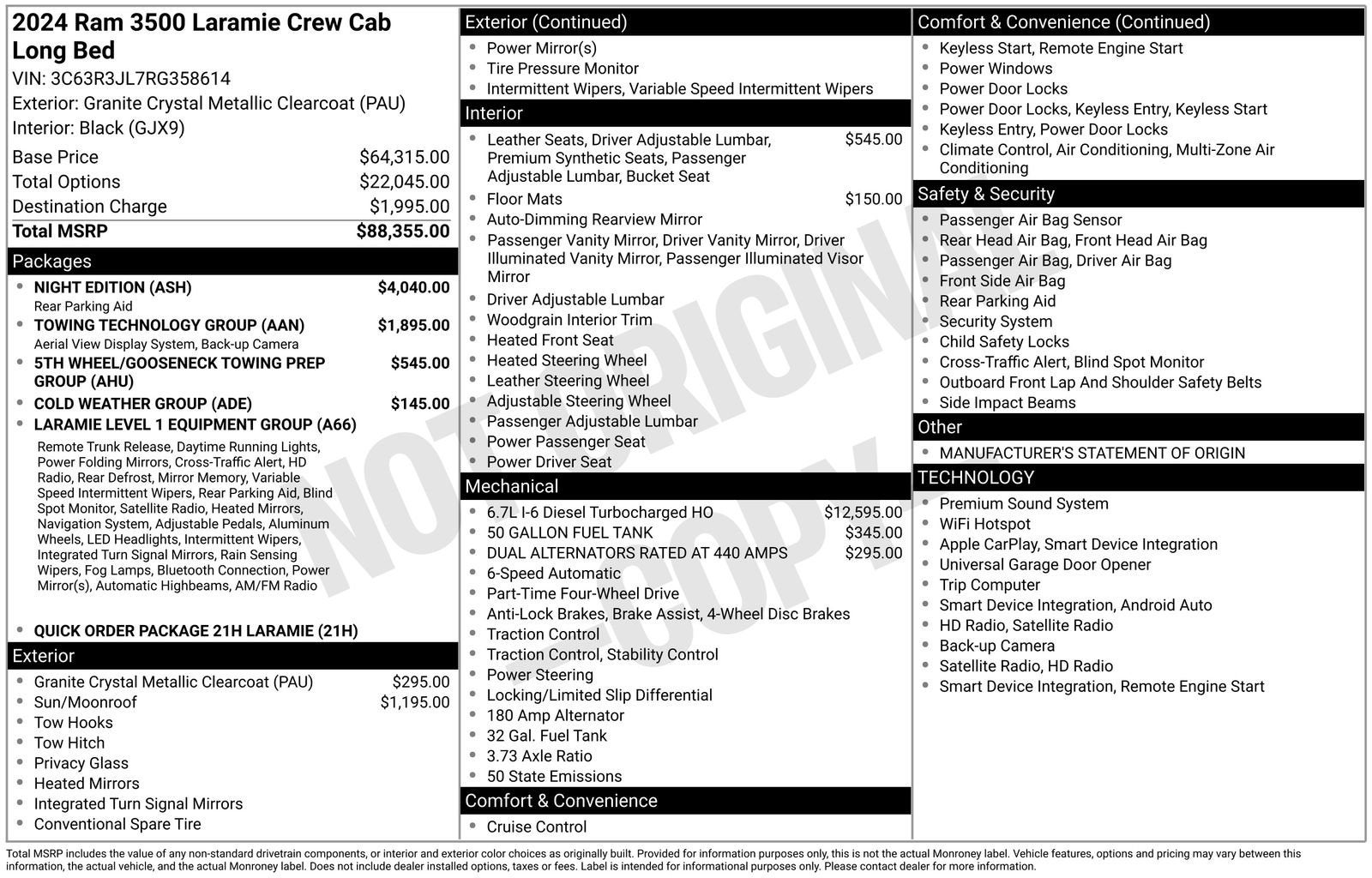 2024 RAM 3500 Laramie Crew Cab 4x4 8' Box