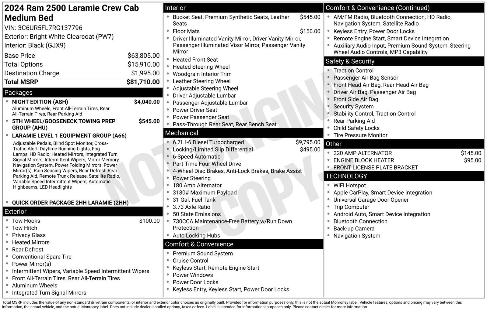 2024 RAM 2500 Laramie Crew Cab 4x4 6'4" Box