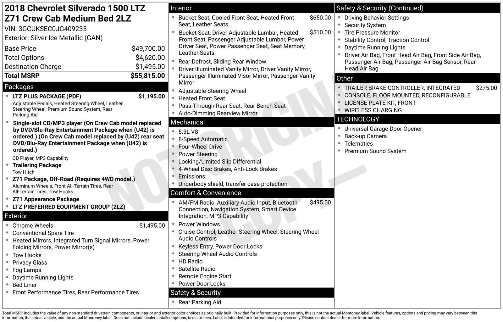 2018 Chevrolet Silverado 1500 LTZ