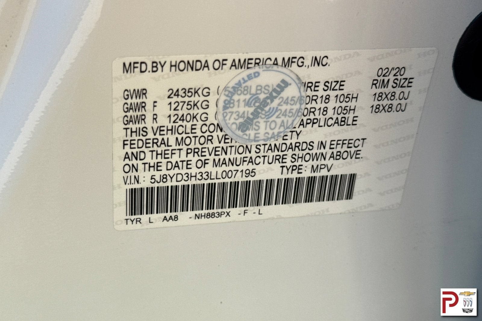 2020 Acura MDX Standard