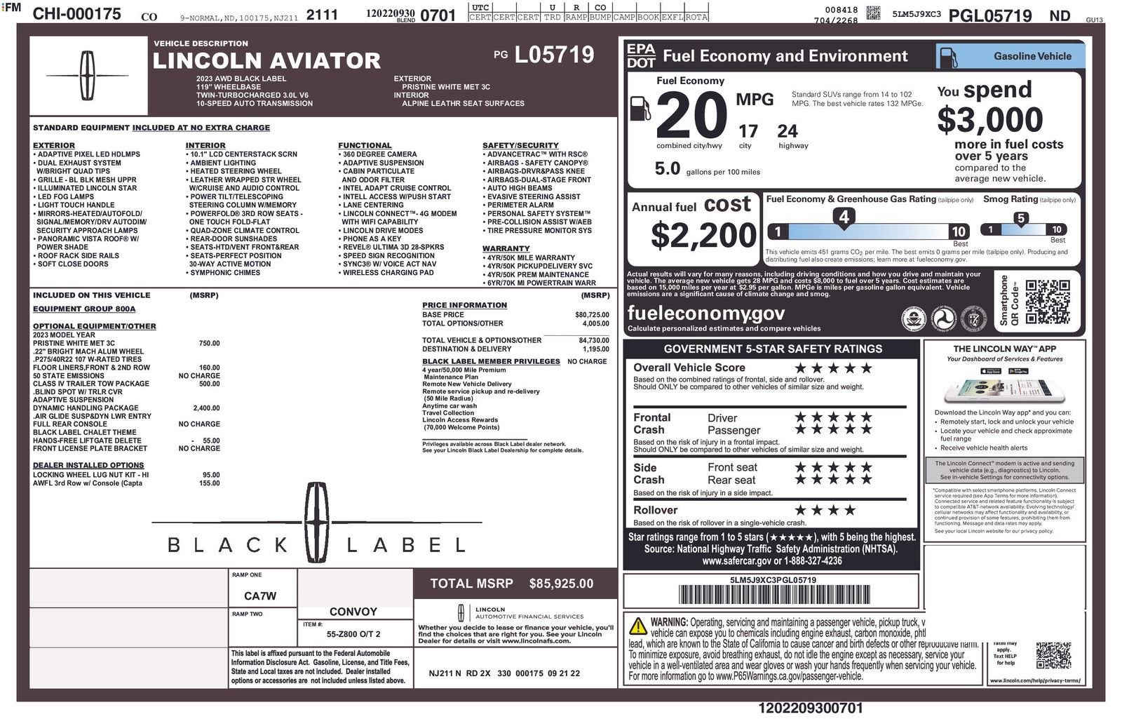 2023 Lincoln Aviator Black Label