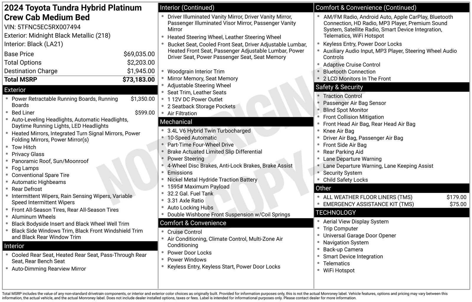 2024 Toyota Tundra 4WD Platinum Hybrid