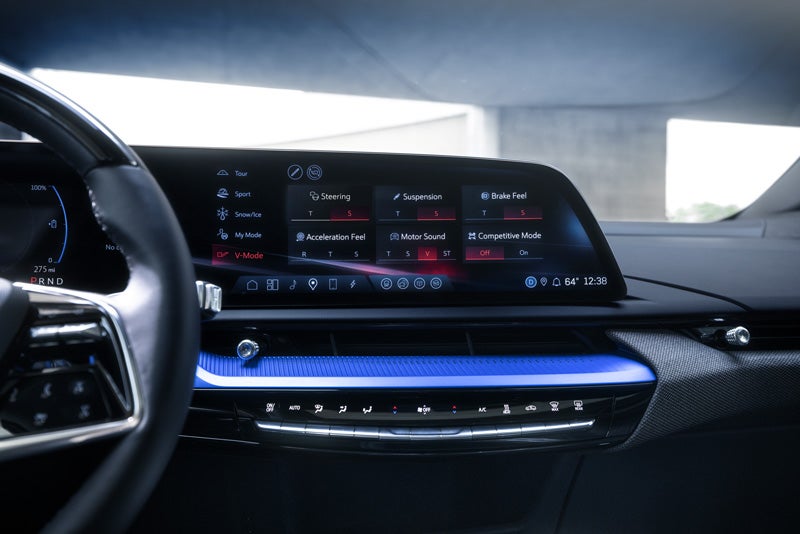 The 2026 OPTIQ-V Display Screen Displaying the V-Mode Settings | Peterson Cadillac in BOISE ID